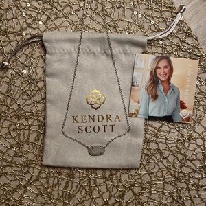 Elisa Silver Pendant Necklace in Iridescent Drusy